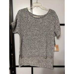 RACHEL Rachel Roy Womens Pullover Knit Sweater Gray Short Sleeve‎ NWT